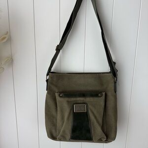 Camille Conceals - Concealed Carry Crossbody Messenger Bag-Army Green Canvas